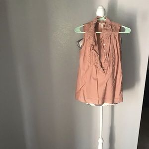 J. Crew cotton tank with ruffled eyelet collar